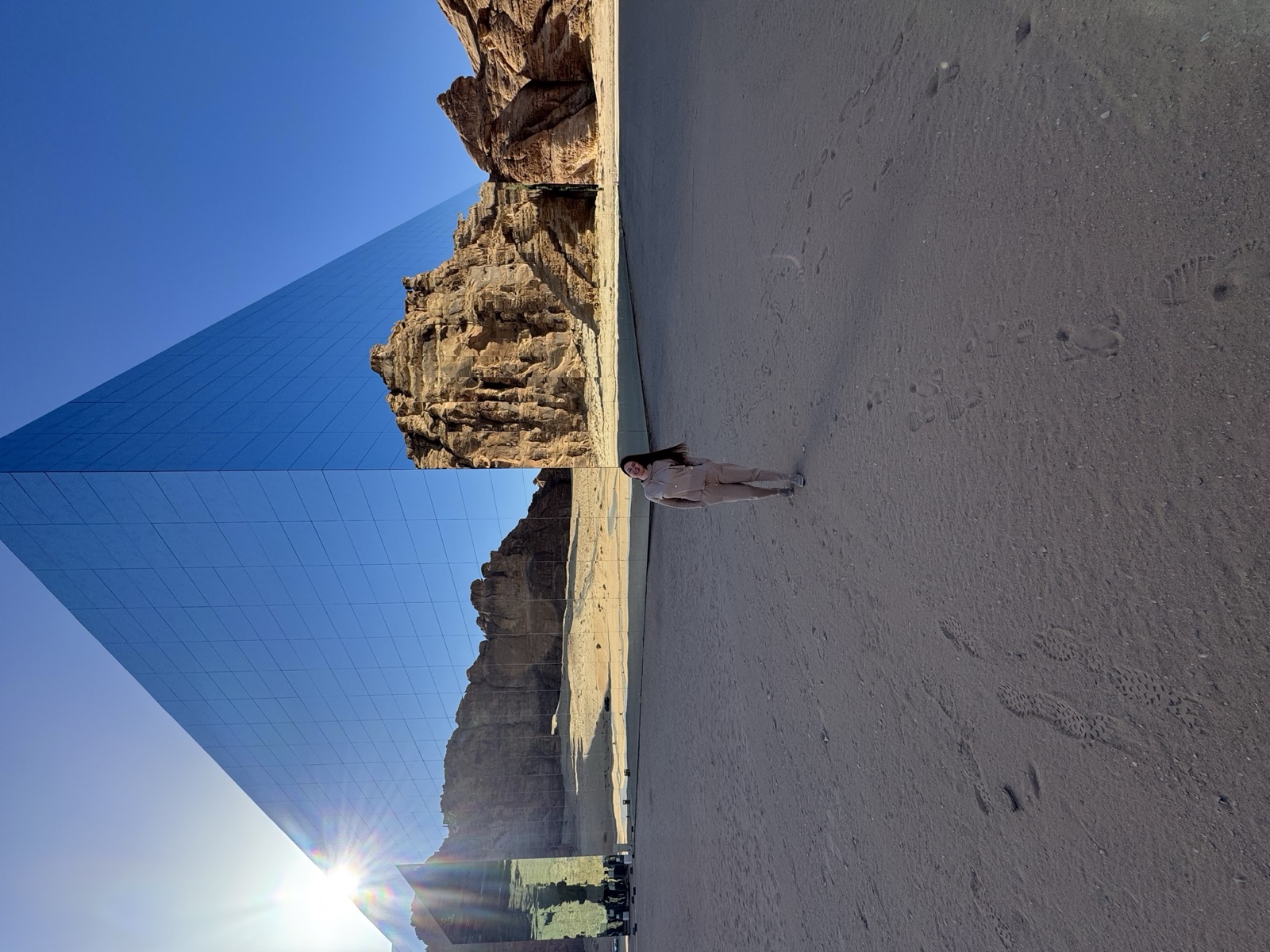 Maraya, the mirrored building of AlUla, reflecting the desert rocks