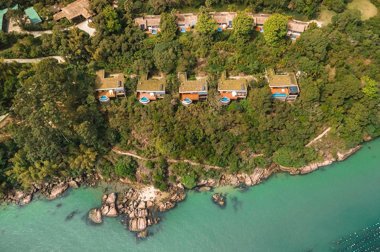 Villas of Awasi Santa Catarina on the bay, views from above