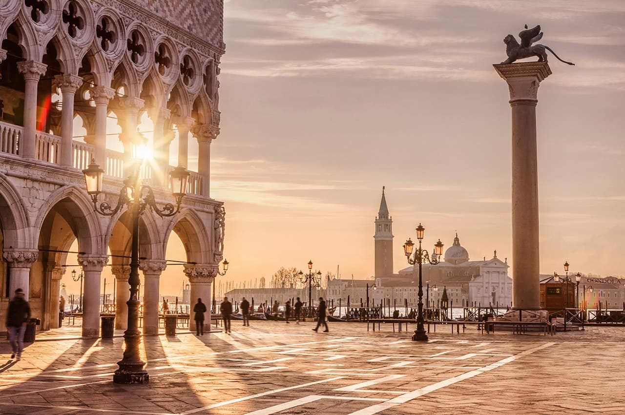 Columns of St Mark's Square in Venice
