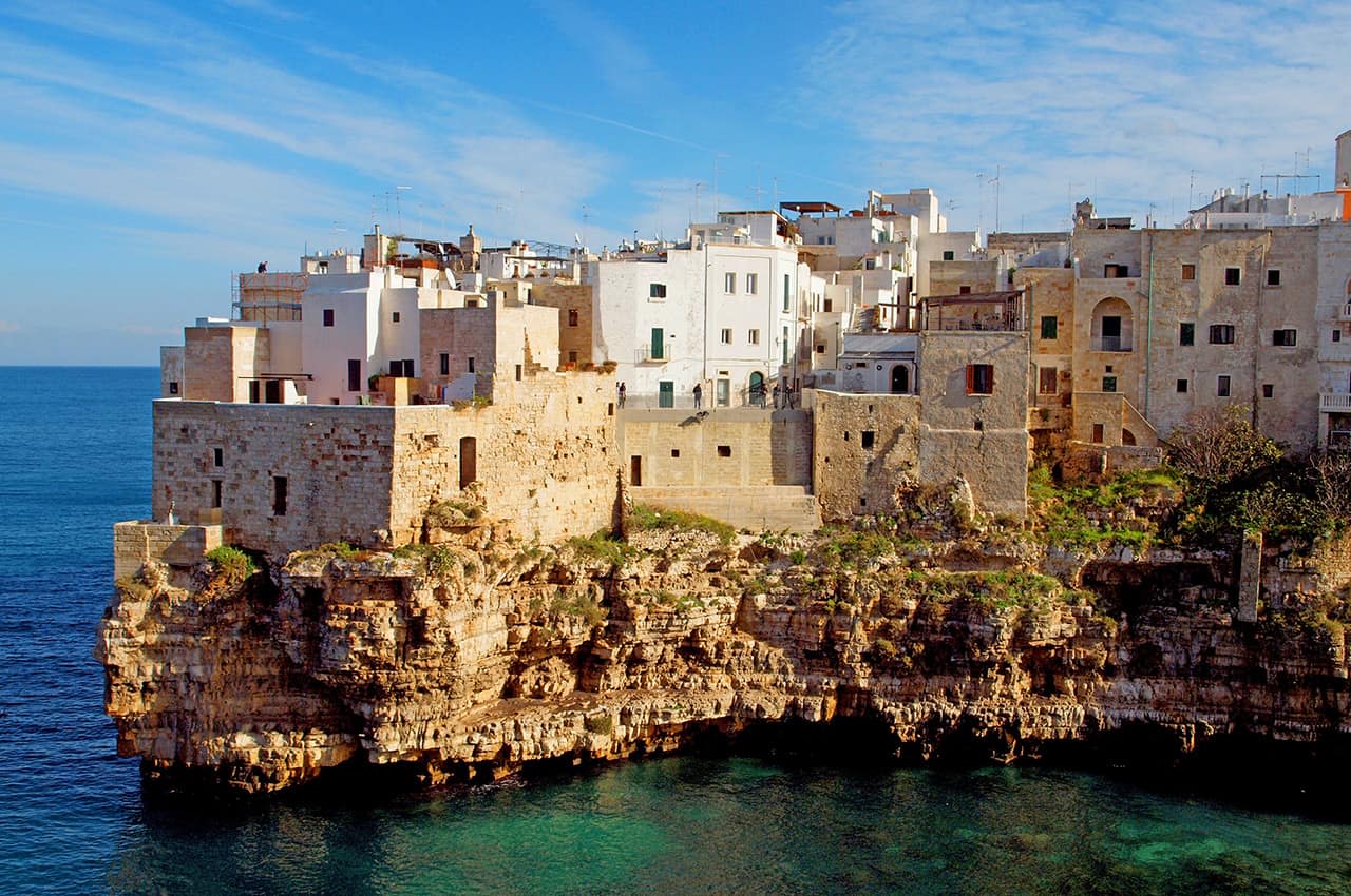 Polignano to Mare on the cliffs of the Adriatic